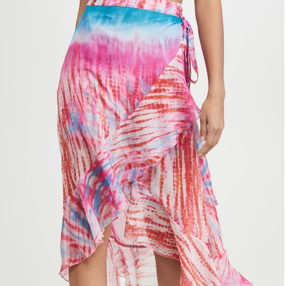 BINDYA Tie Dye Swim Coverup Wrap Skirt